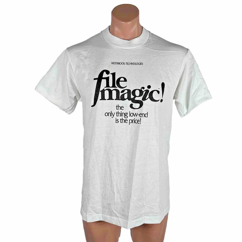 Vintage 90s Westbrook Technologies FILE MAGIC t-shirt L USA Office Humor Parody