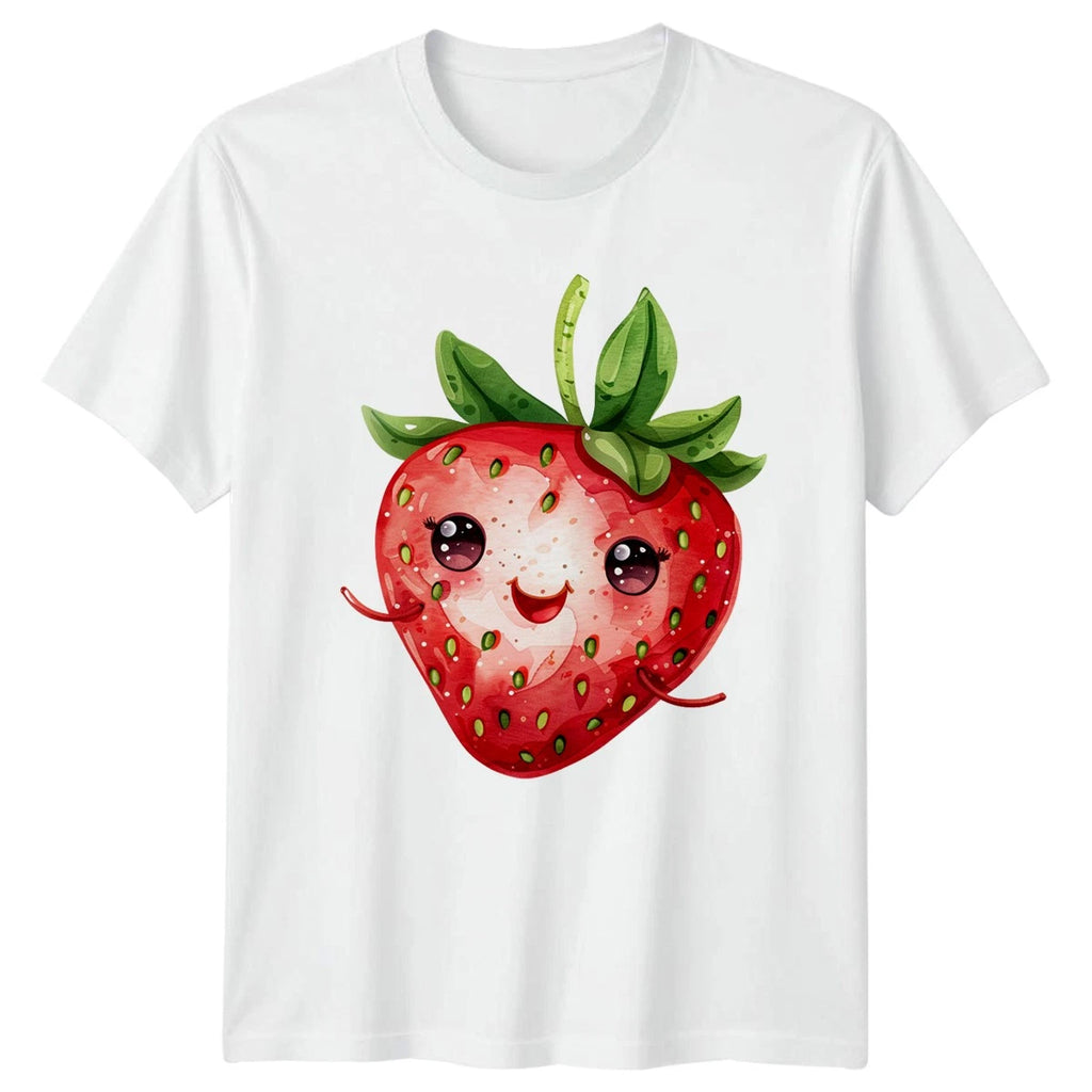 Kawaii Strawberry T-Shirt Summer Fruit Aesthetic Gift For Him And Her