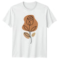 Minimalist Line Art Rose Boho T-Shirt Line Art Rose Botanical Floral Art