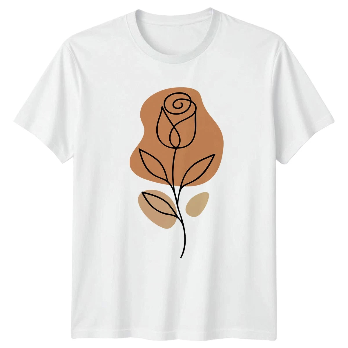 Minimalist Line Art Rose Boho T-Shirt Line Art Rose Botanical Floral Art