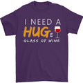 I Need a Huge Glass of Red Wine Funny Mens T-Shirt 100% Cotton