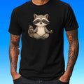 Mens Meditating Raccoon Print Cotton T-Shirt Size XS to 5XL