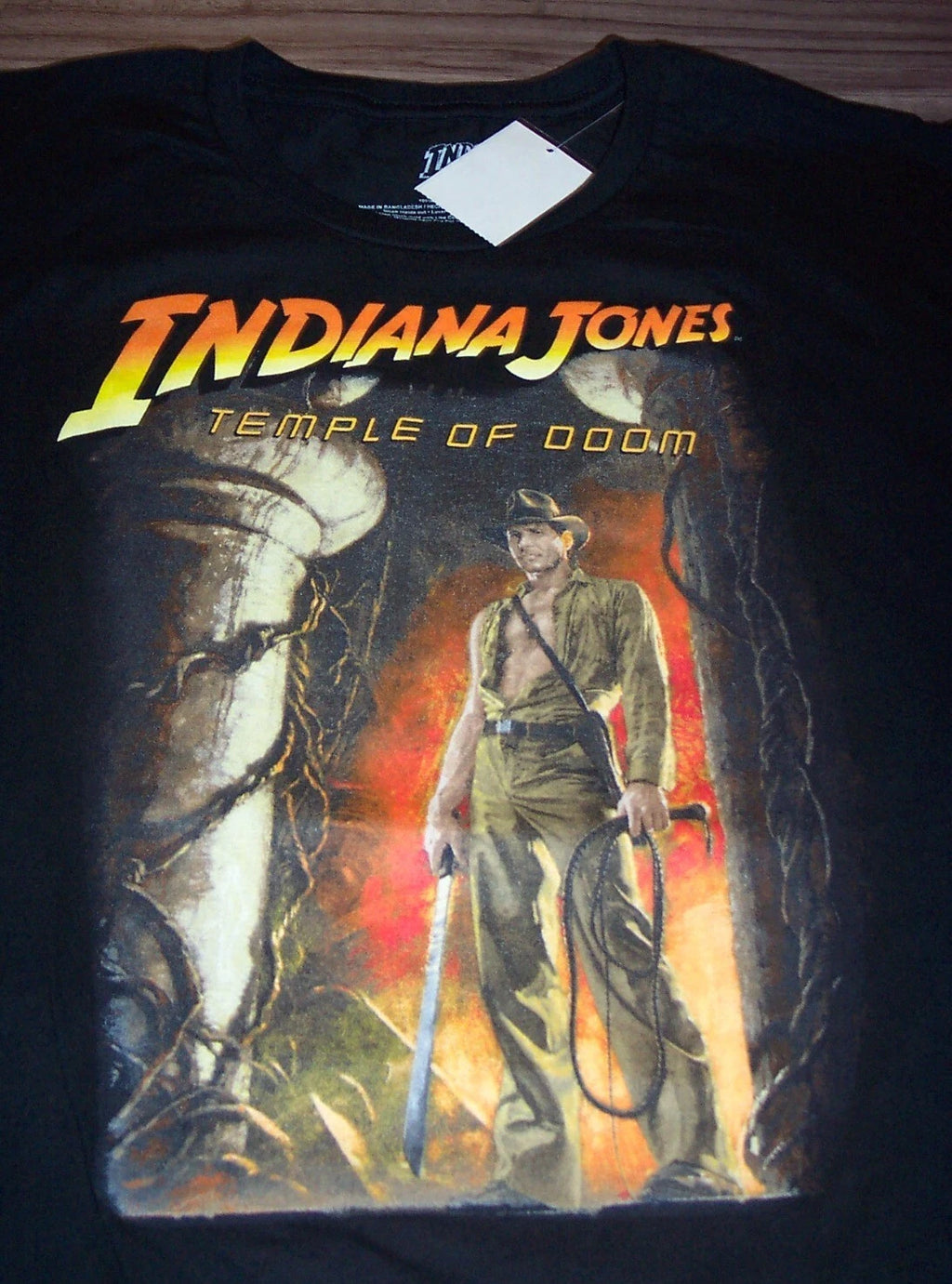 INDIANA JONES Temple Of Doom T-Shirt Mens LARGE  1980's MOVIE NEW w/ tag