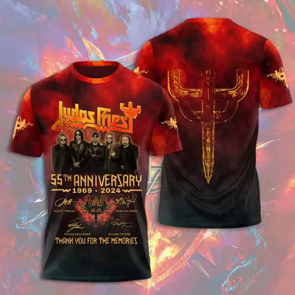 Judas Priest 3D Graphic T Shirt Metal Band Street Style Daily Wear Unisex S-5XL