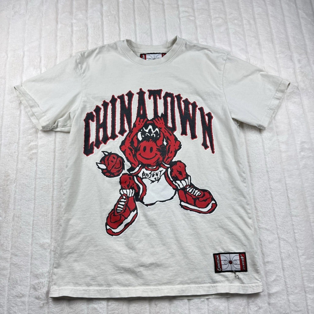 Chinatown Market Absent Basketball T-Shirt Men's S Slam Dunk Arc Devil Graphic