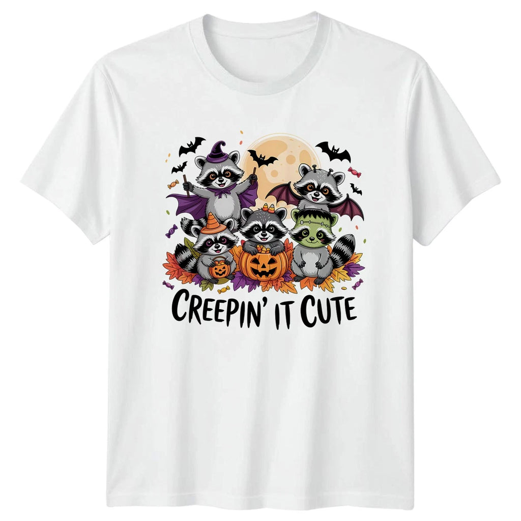 Creepin It Cute T-Shirt Raccoons Halloween Halloween Gift For Him And Her