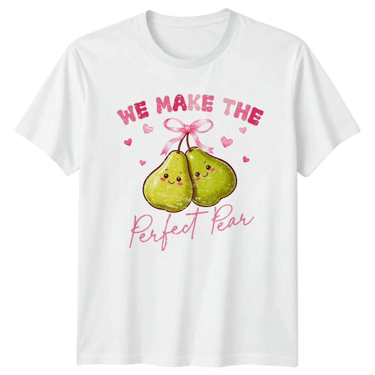 Cute Pears Kawaii Fruit Mens T-Shirt Womens Tee Graphic Unisex Top