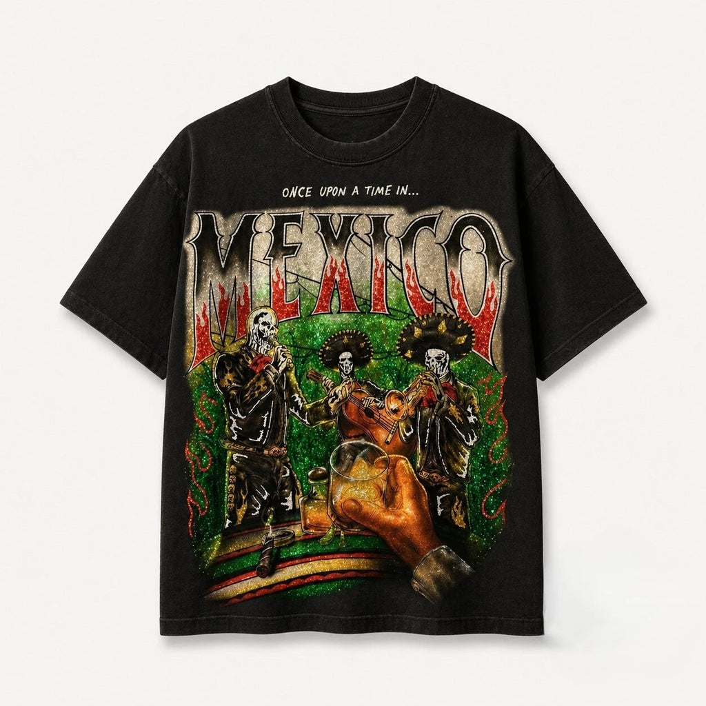 Warren Lotas Once Upon Time Mexico Washed Tee Fanmade Streetwear Vintage Shirt