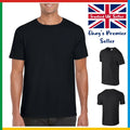 BLACK Gildan Softstyle Ringspun T-Shirt * Mens Plain Tee * Blank GD01 * Shirt