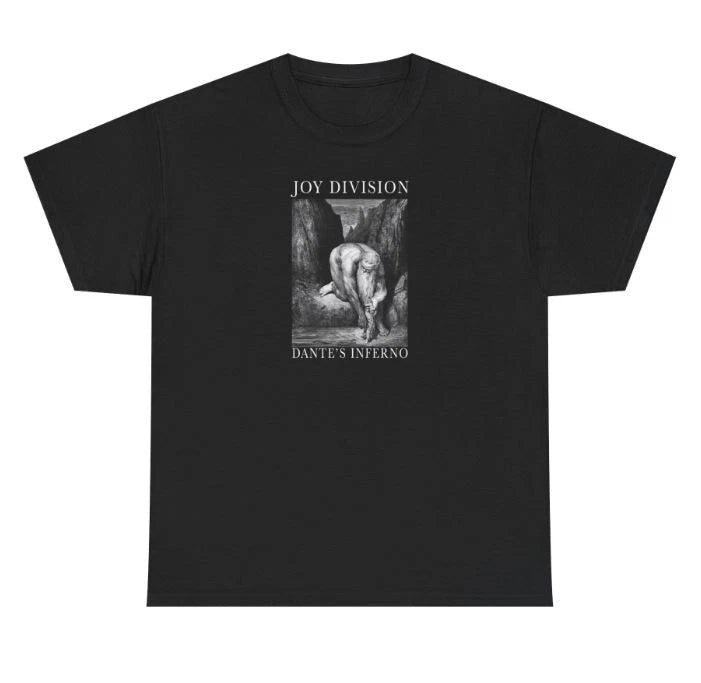 VTG Dantes inferno Joy Division Band Shirt Black Heavy Oversized Tee