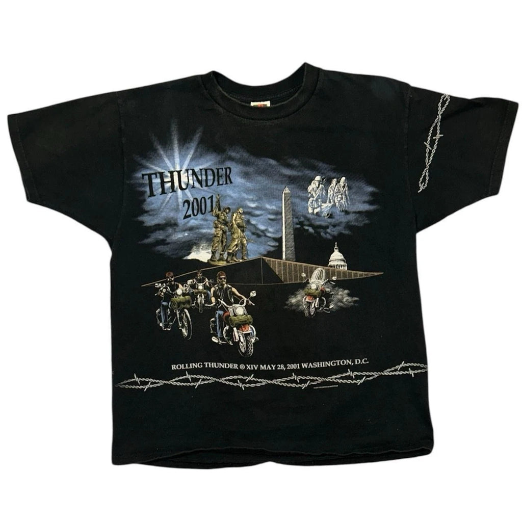 2001 Washington DC Rolling Thunder Ride For Freedom Biker Graphic Tshirt
