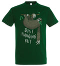 Just Hanging Out T-Shirt Sloth Chill Chilling Fun Sleep Lazybones Lazy Sleeping