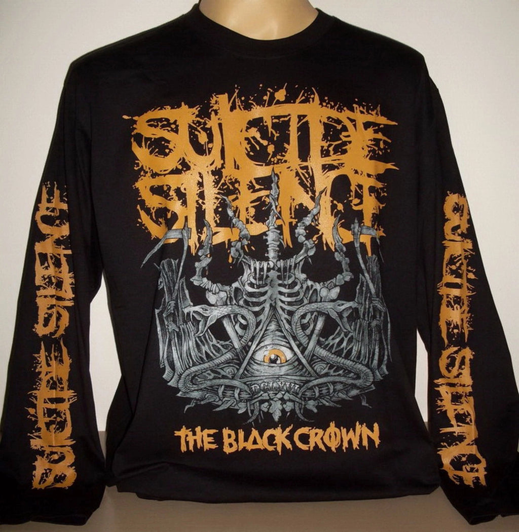 Suicide Silence Black Crown Long Sleeve T-Shirt Size S M L XL 2XL 3XL Deathcore