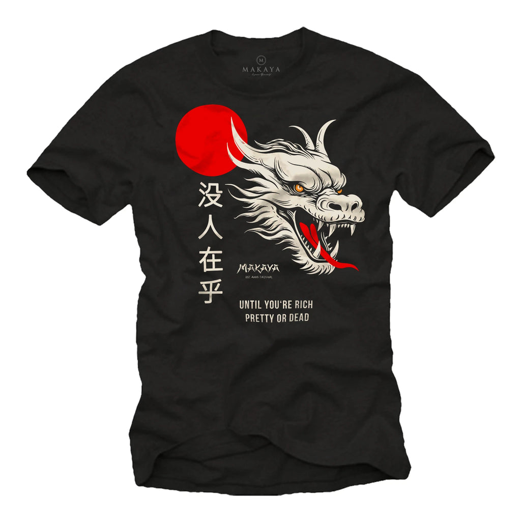 Dragon T-Shirt Mens Dragon Print Saying China Symbol Nobody Cares Nerd Gamer