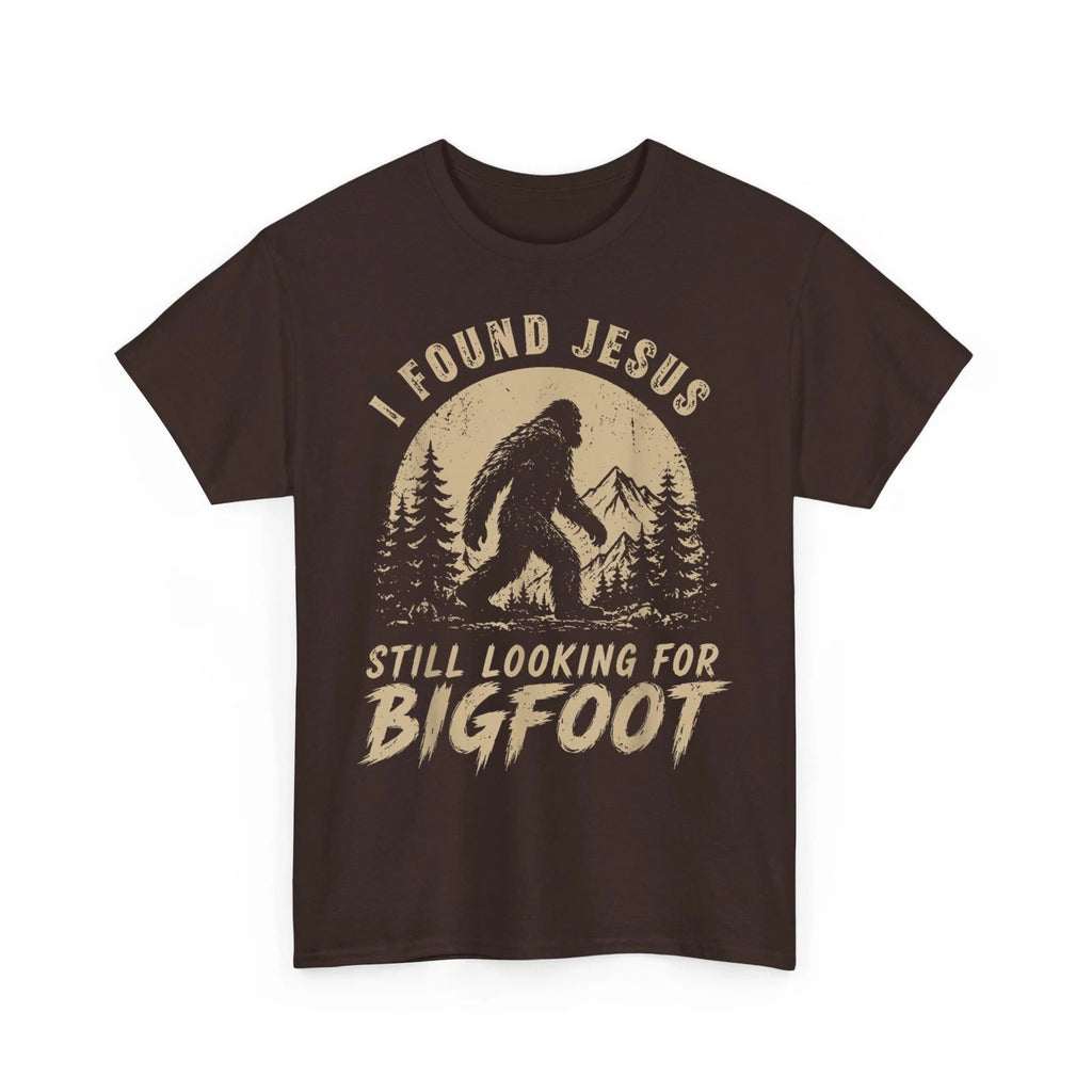 I Found Jesus Still Looking for Bigfoot Funny Christian Humor Retro T-Shirt