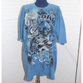 Skin Industries Tshirt XL Blue Y2K Grunge Dragon Hannya Mask Jesse Pinkman