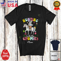 Custom Name Hunting With My Gnomies; Amusing Easter Gnomes Riding Unicorn Shirt