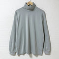 AURALEE Hi Neck L/S Tee Light Blue Pima Cotton  3