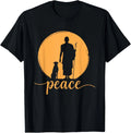 Retro Walk for Peace Monks with Aloka Dog Minimalist Zen Art T-Shirt