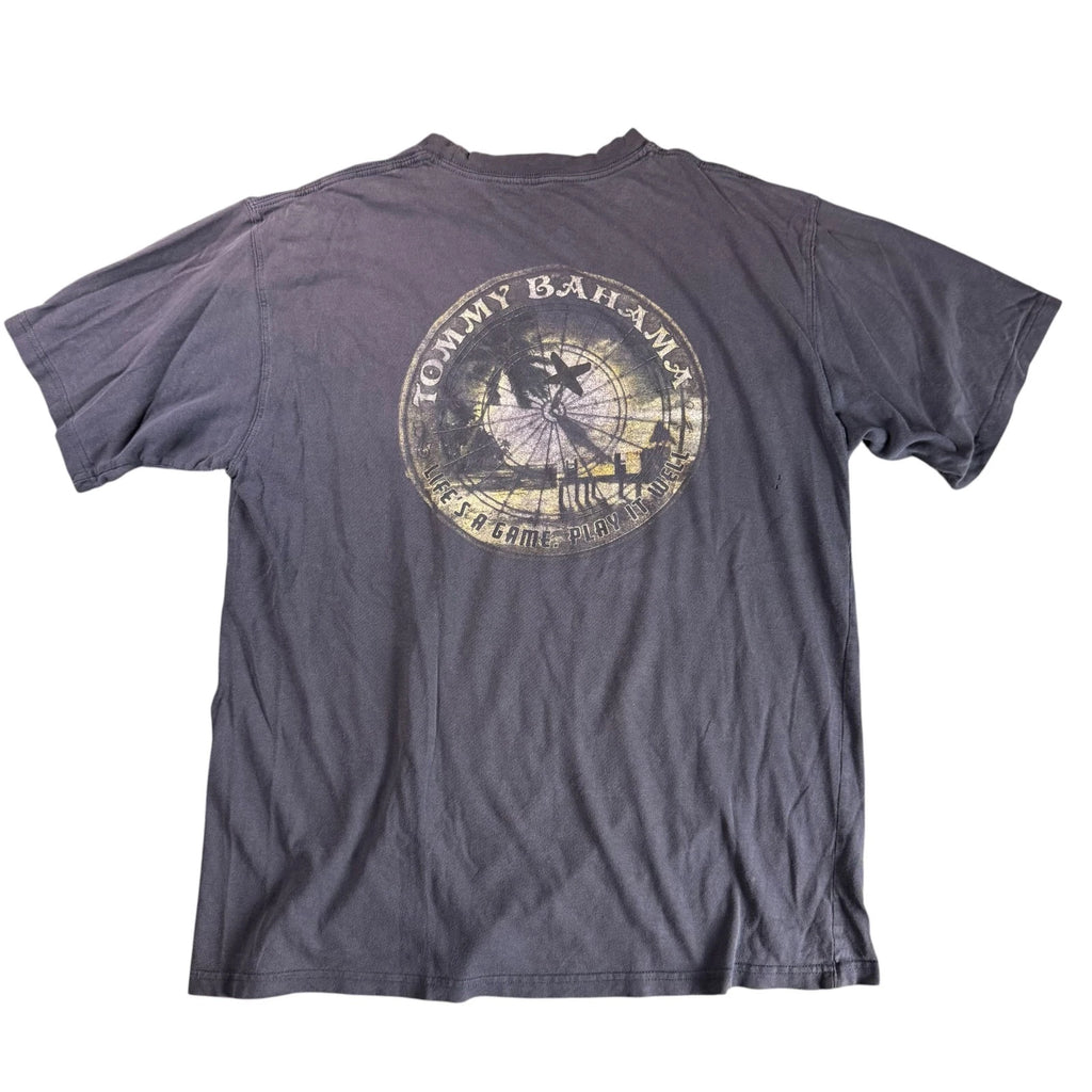 Distressed Tommy Bahama Life's A Game Mens T-Shirt Darts Grunge Beach Bum Medium