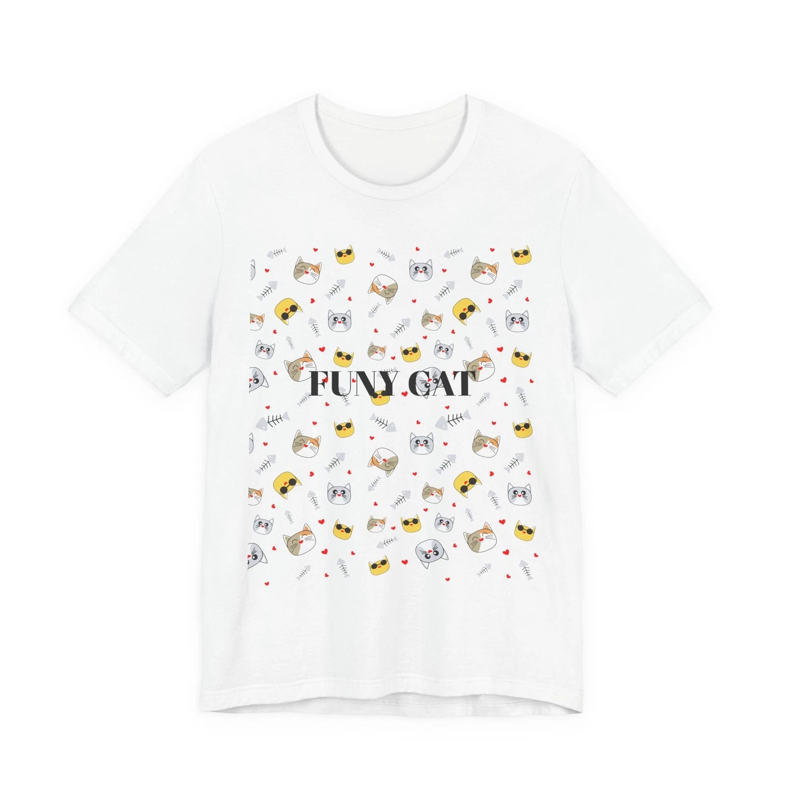 Cute Cat Pattern Tee | Kawaii Cats, Sushi, Paw Prints