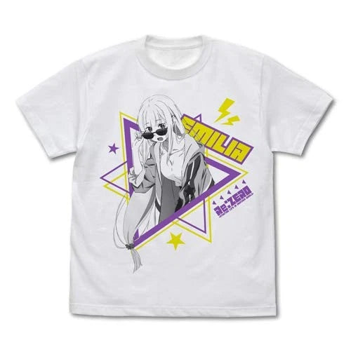 Re:Zero Emilia T-shirt Street Fashion Ver./white M
