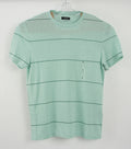 New Alfani Men's Sizes S / M Short Sleeve Midtone Aqua Green Linen Crew T-Shirt