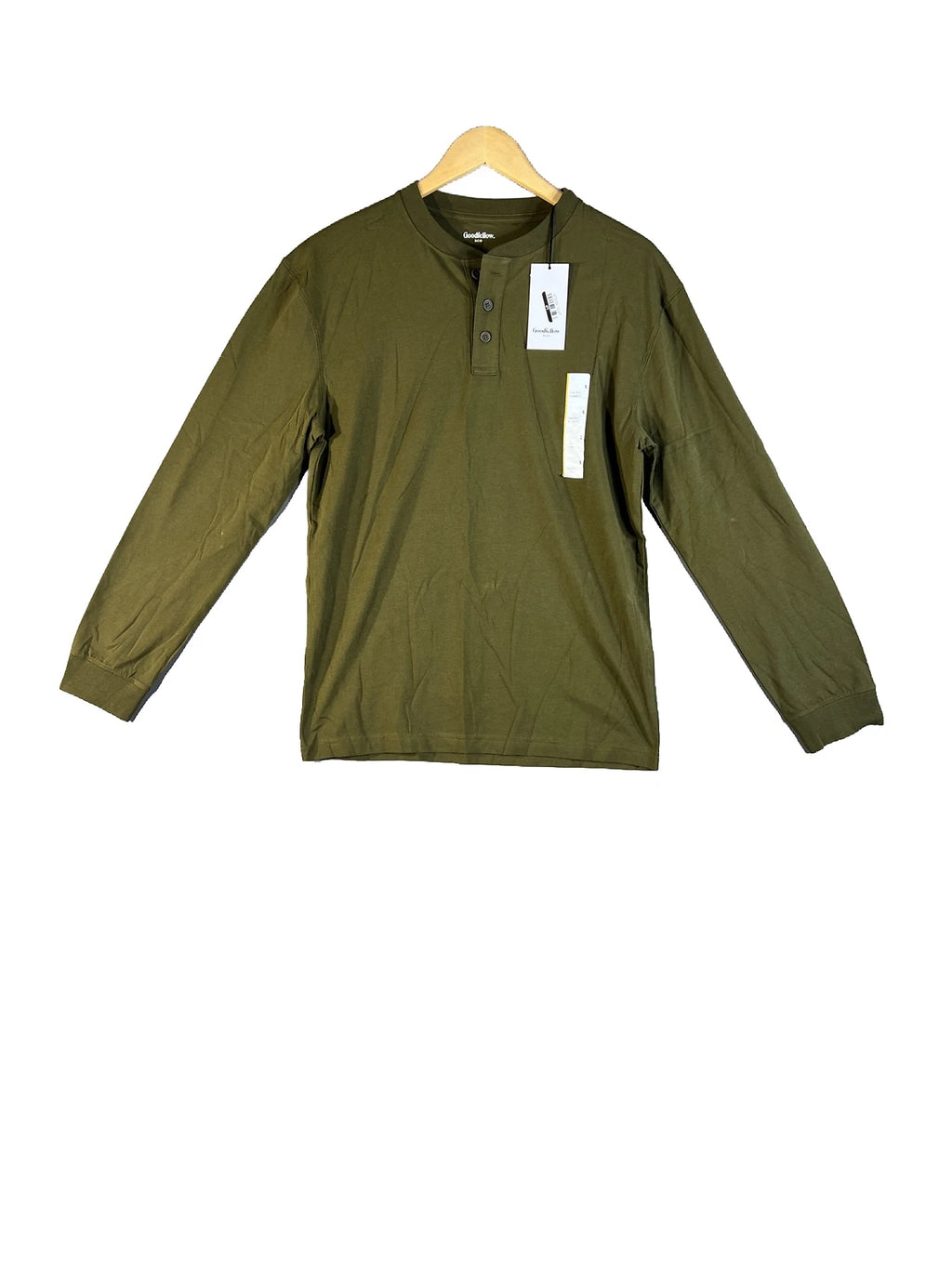 Goodfellow & Co Long Sleeve Henley T-Shirt Men's Size S Forest Green