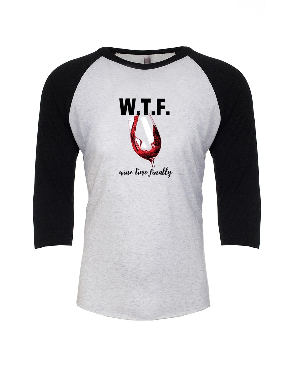 Trenz Shirt Company WTF Wine Time Finally with Wine Glass Funny Adult