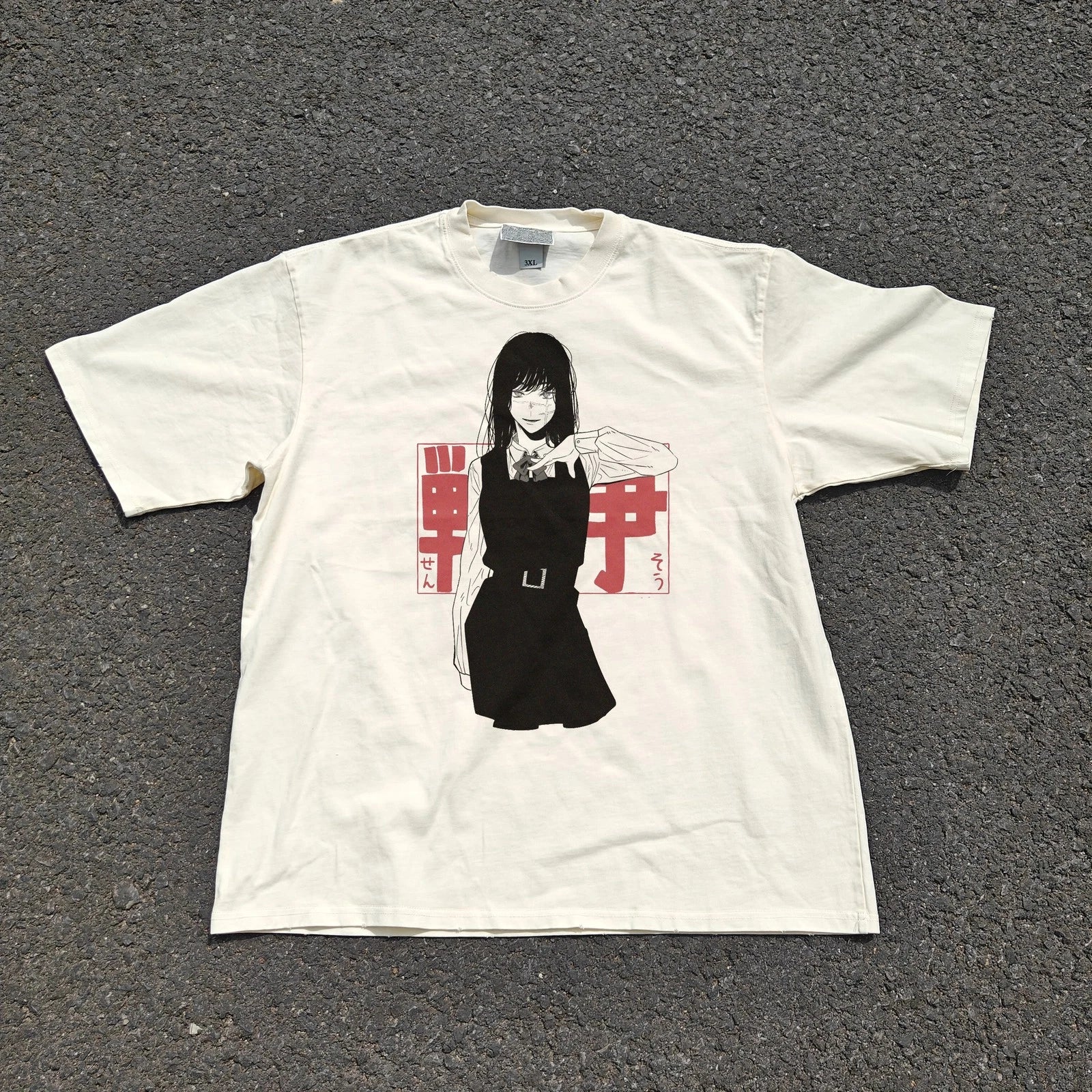 Chainsaw Man Asa Mitaka Yoru T-Shirt War Devil Double Sided Heavyweight 330gsm