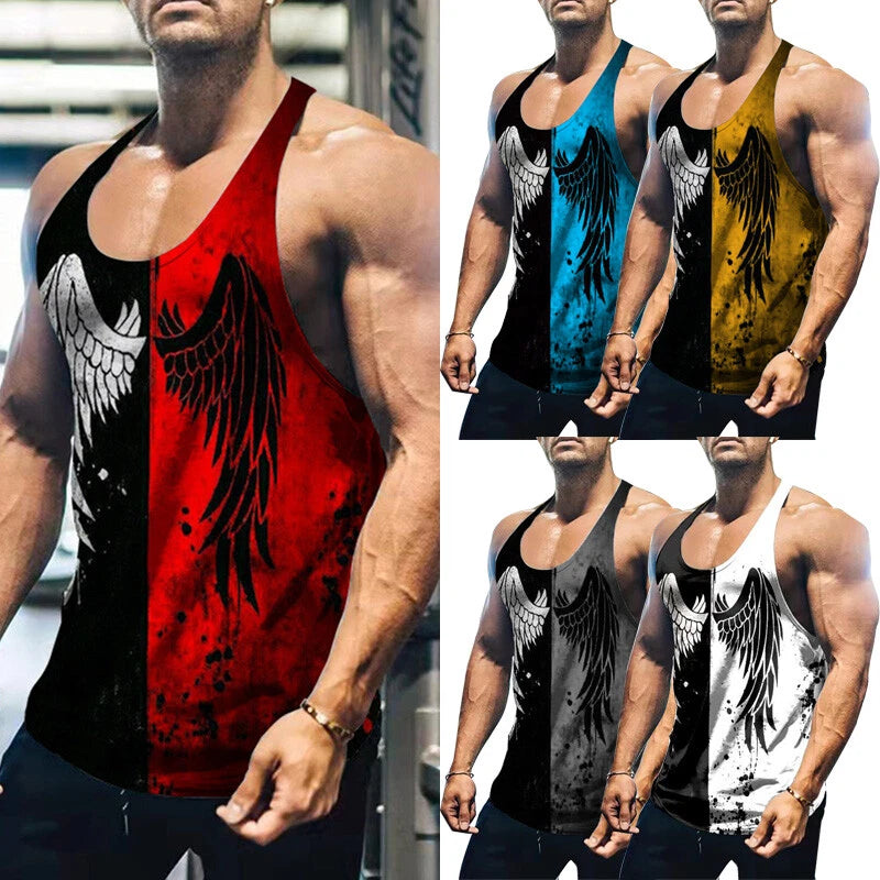 Men Sleeveless Workout Tank Tops Bodybuilding Gym Sport Muscle Fitness T-Shirt ↖