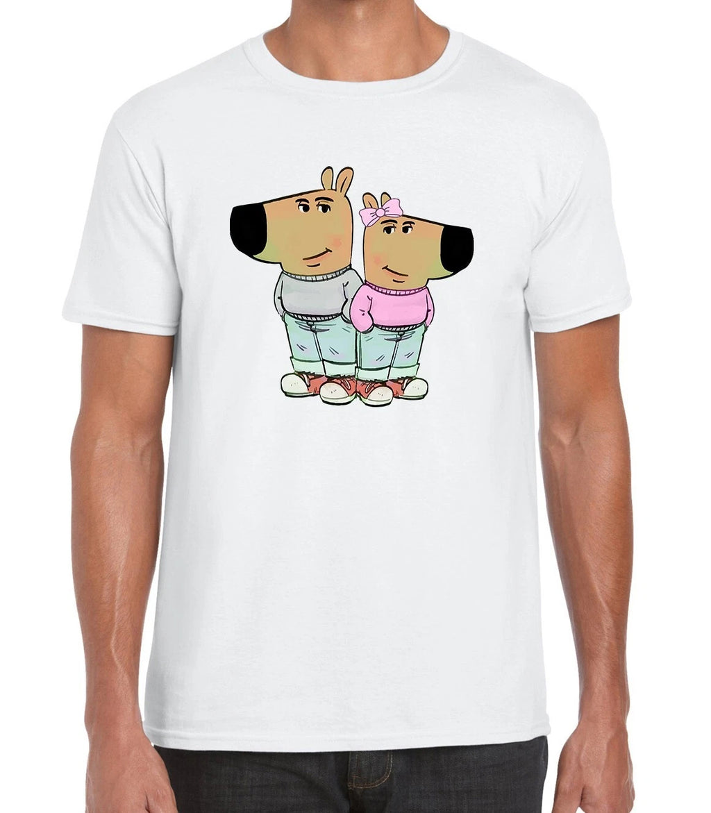 Chill Couple Funny Meme Chill Guy Men's Printed Cotton Unisex T-shirt Top Tee