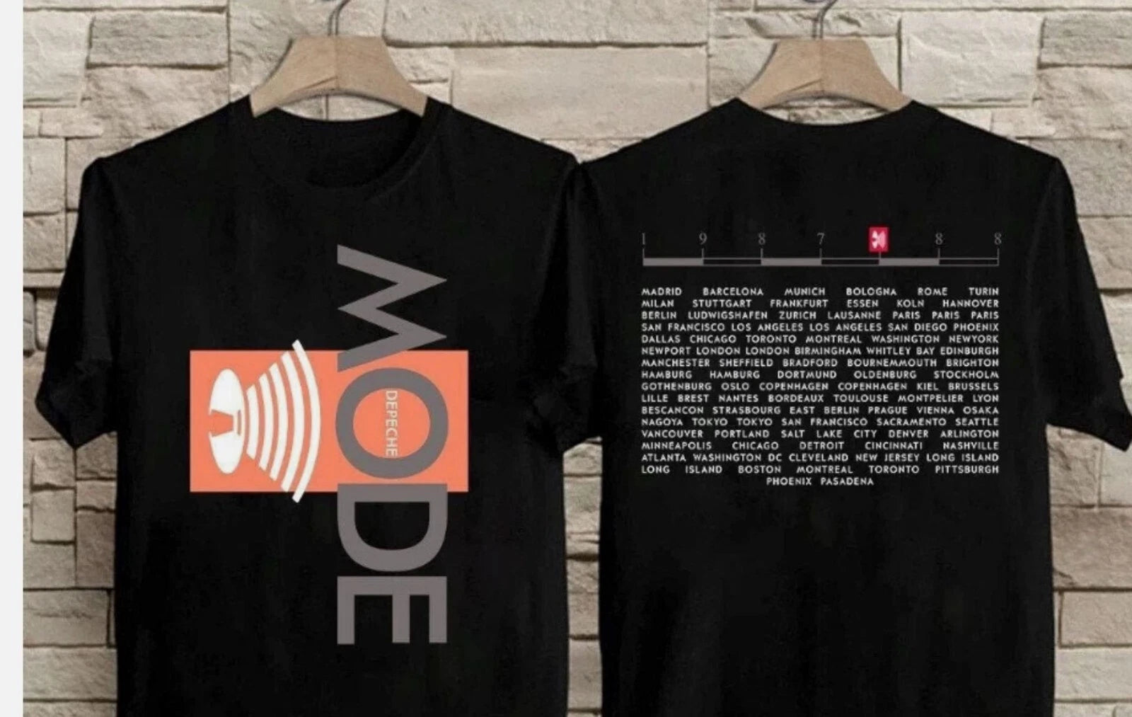 Depeche Mode Tour 1987-1988 T-Shirt, Music For The Masses Tour Tee, Depeche Mode