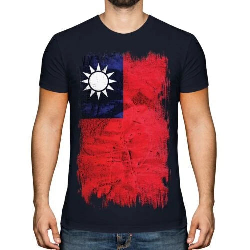 TAIWAN GRUNGE FLAG MENS T-SHIRT TEE TOP ZH?NGHUÁ MÍNGUÓ TAIWANESE TÁIWAN SHIRT