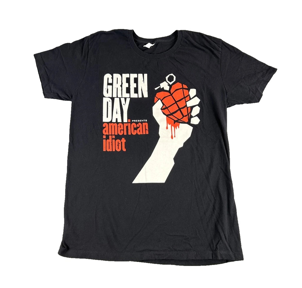 VTG Green Day American Idiot Album Graphic T-Shirt Men's M Punk Rock Band Tee