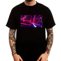 Retro Sport Car Digital City Night Aesthetics Men's Printed Cotton T-shirt Top
