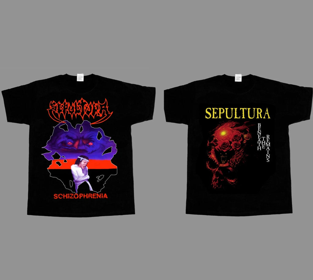 S-5XL SEPULTURA BENEATH THE REMAINS SCHIZOPHRENIA NEW SHORT/LONG SLEEVE T-SHIRT