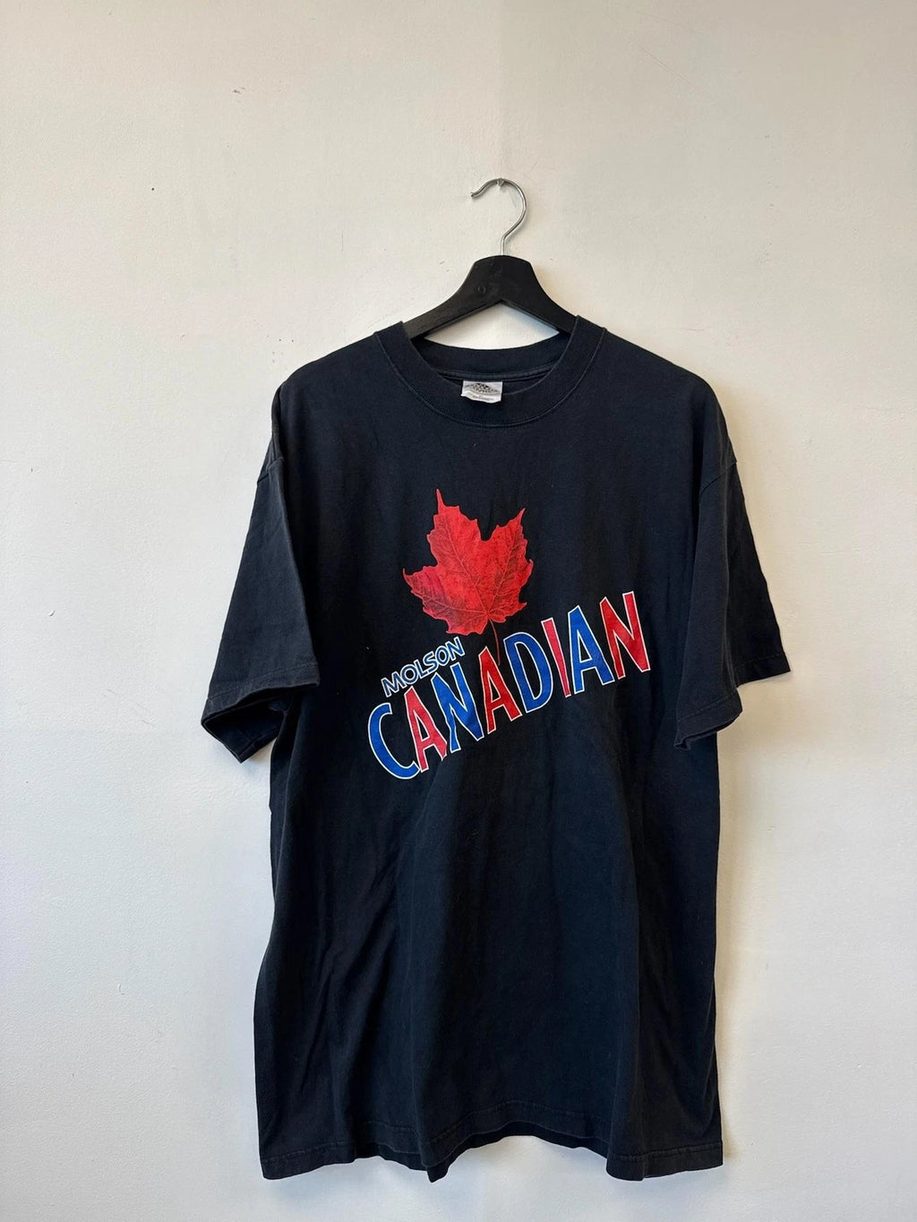 Vintage Molson Canadian Shirt Mens XL Black Beer Graphic Promo Tee Y2K