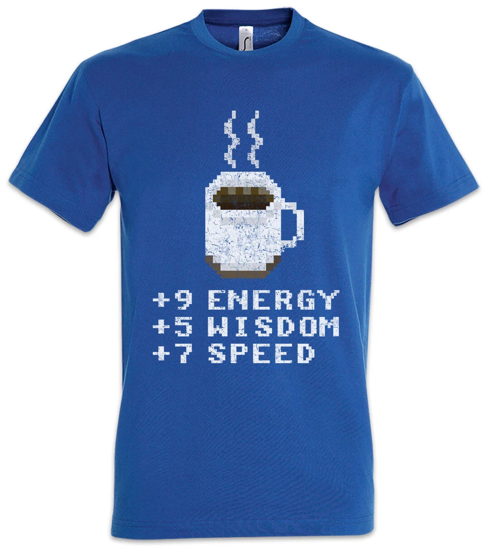 Pixel Coffee T-Shirt Gamer Games Gaming Fun Geek Nerd RPG MMORPG Larp Roleplay