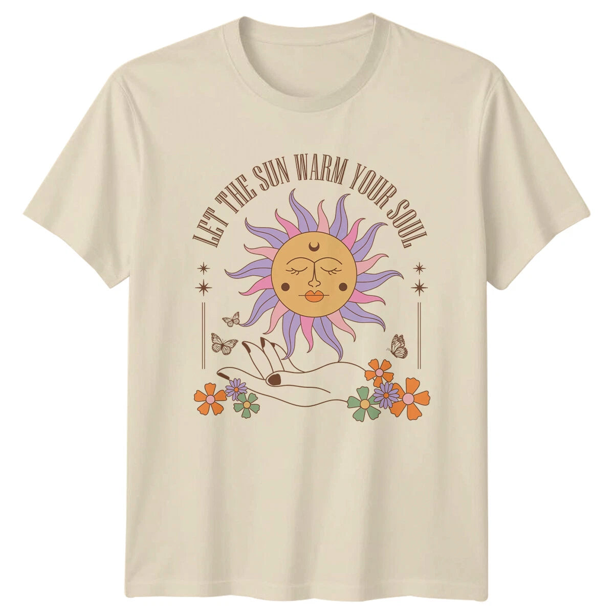 Boho Let The Sun Warm Your Soul T-Shirt, Celestial Magic Graphic