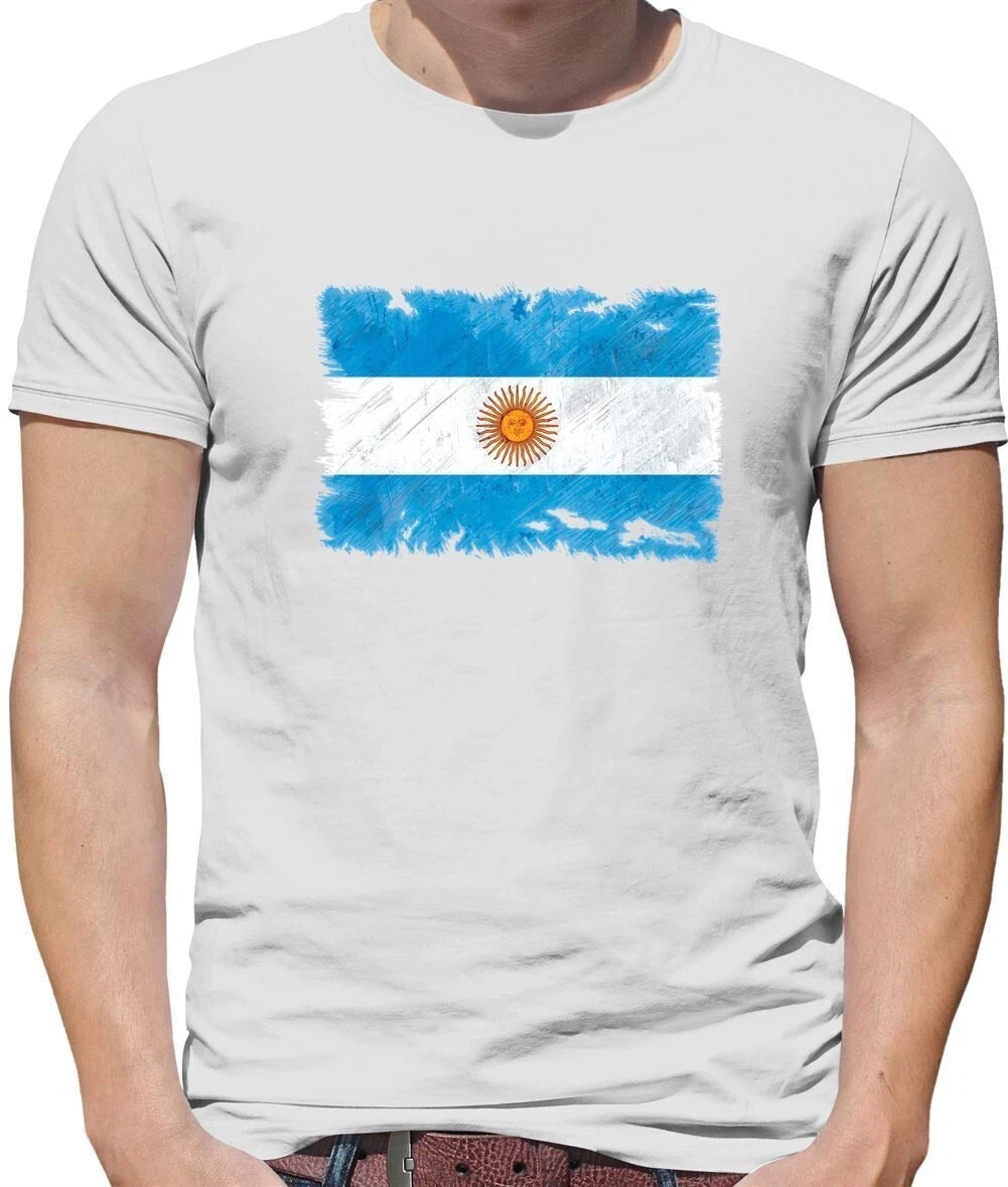 Argentina Grunge Flag - Mens T-Shirt - Buenos Aires Argentinian Flags Country