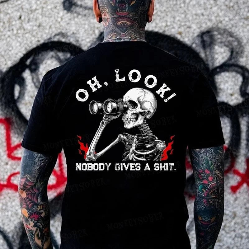 Oh Look! Nobady Gives A Sarcastic Skull Printing Personalized Cool And Interesti