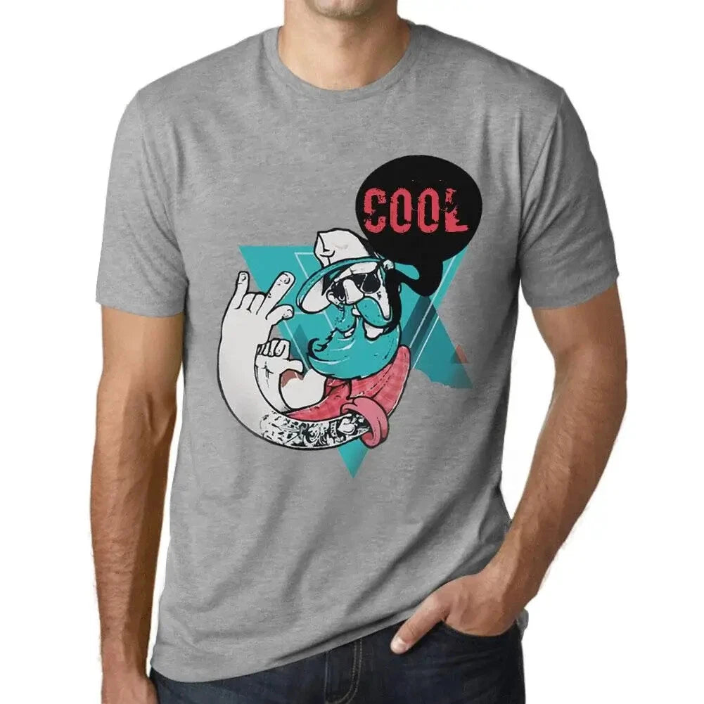 Mens Funky Grampa Cool Print T-Shirt Vintage Short Sleeve