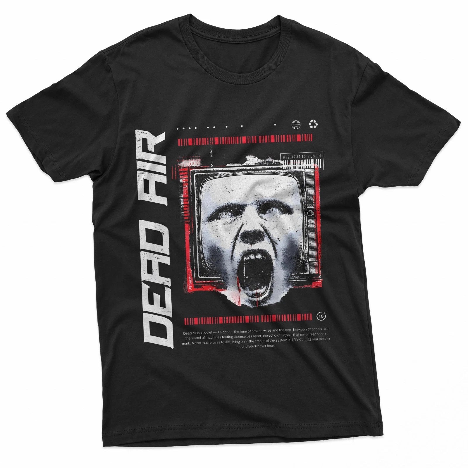 Dead Air Y2K Horror Streetwear Back Print Glitch Aesthetic T-Shirt