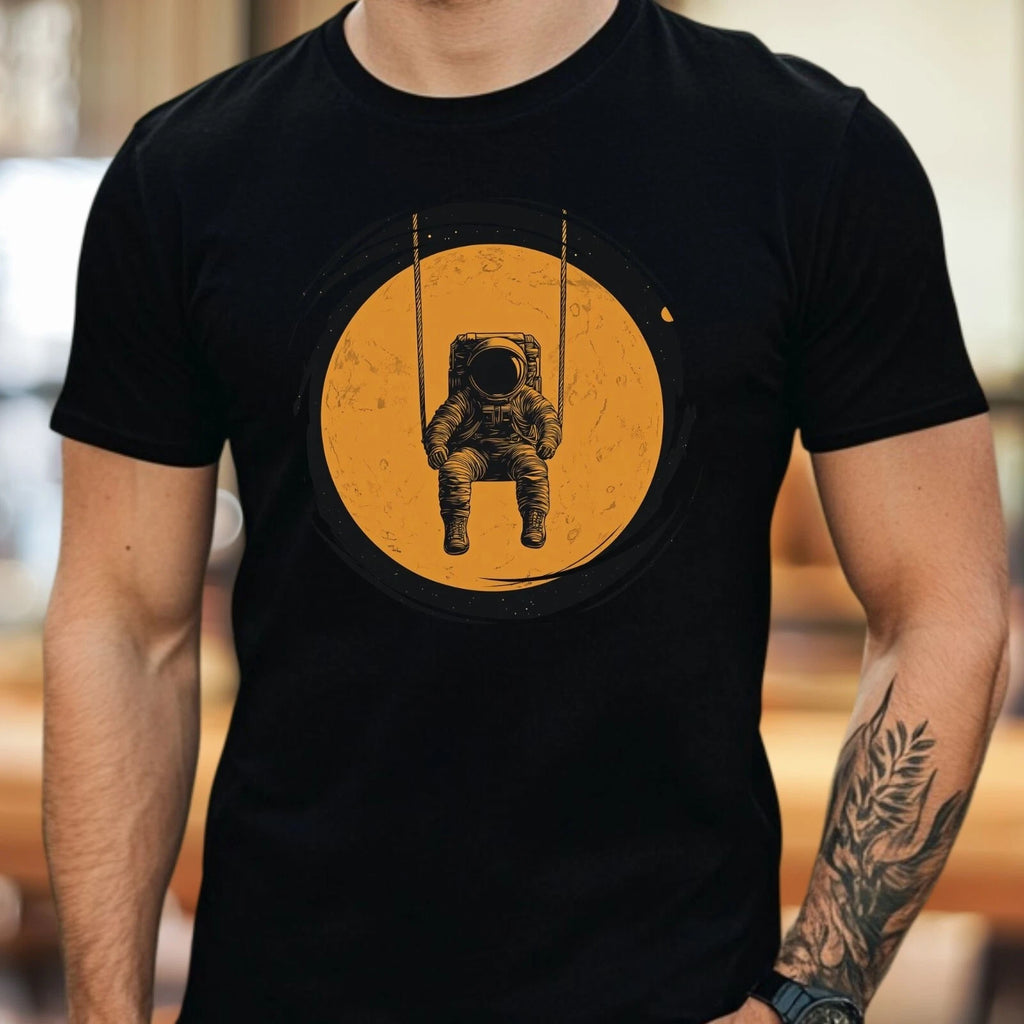 Mens Astronaut Rocking Motif Cotton T-Shirt Size XS to 5XL