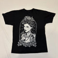 Fatal Clothing Tattoo Girl Art Tee Black & White Graphic T-shirt Skull Size L