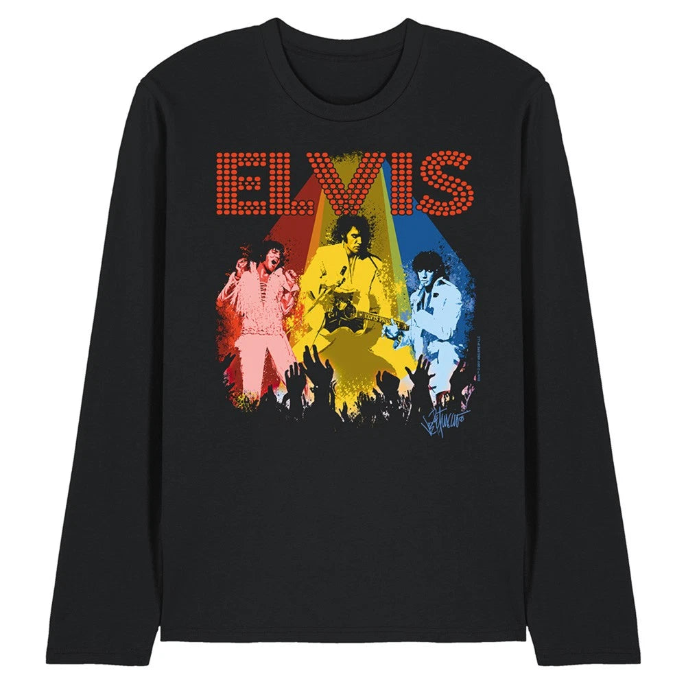 Elvis Presley Vegas Remembered Unisex Long Sleeve T-Shirt S-2XL, Black