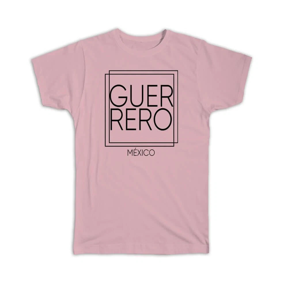 Gift T-Shirt : GUERRERO Mexico Square Modern Minimalist Font