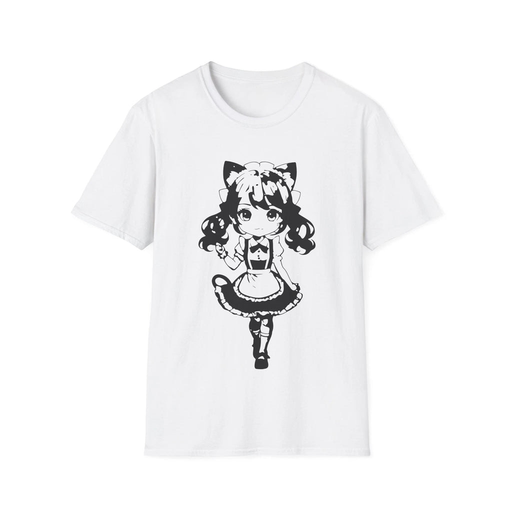 Kawaii Catgirl Maid Anime T-Shirt Chibi Maid Cute Graphic Soft Cotton Tee