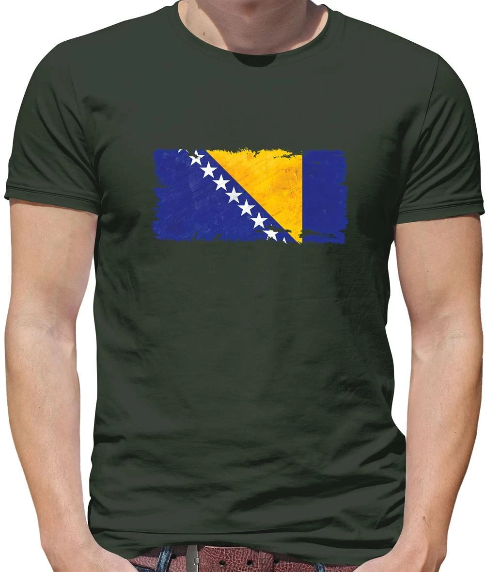 Bosnia and Herzegovina Grunge Style Flag - Mens T-Shirt - Bosnian Love LIve